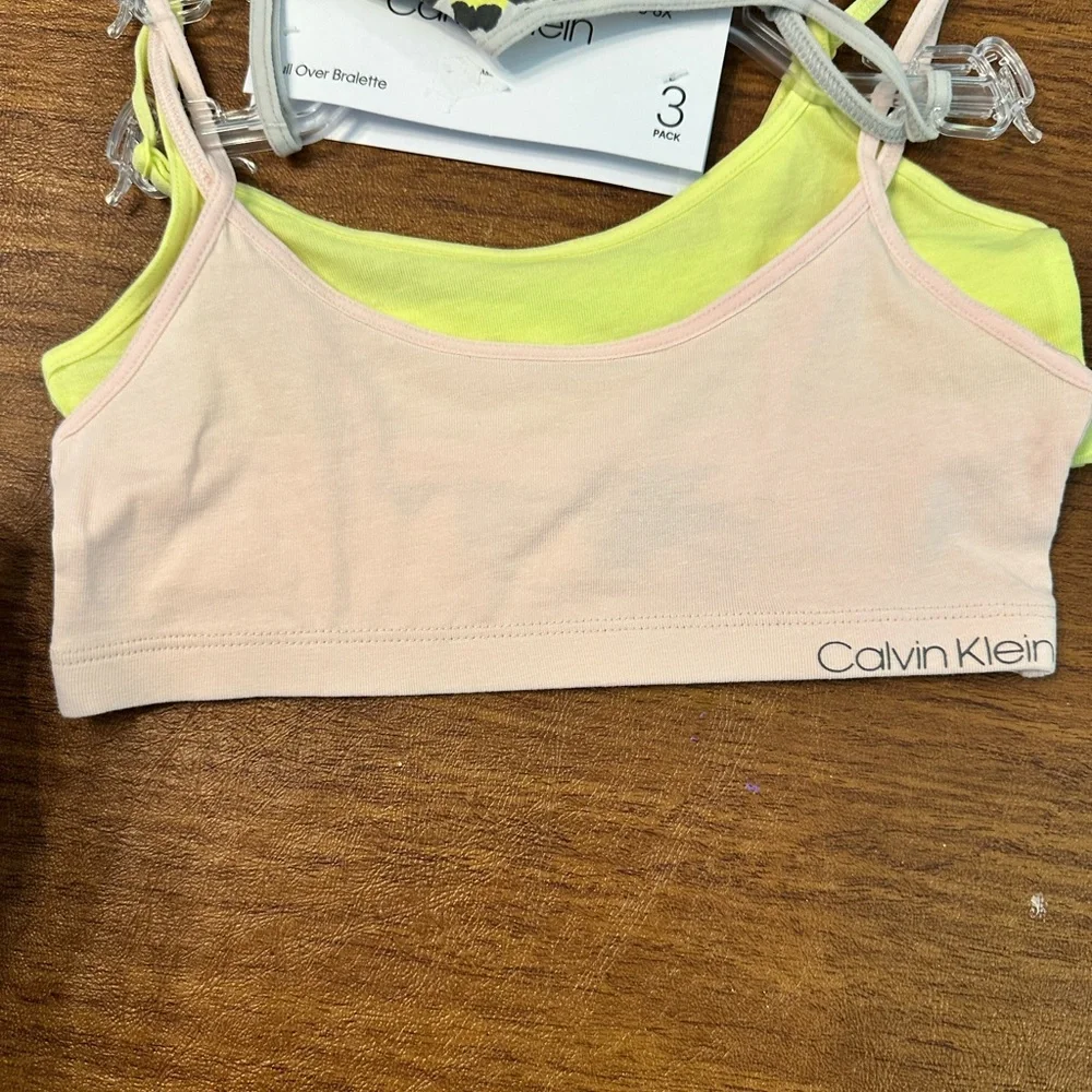 🎀 Calvin Klein Girls Bralette Bundle 2x 3-Pack Size S 6/6X NWT
